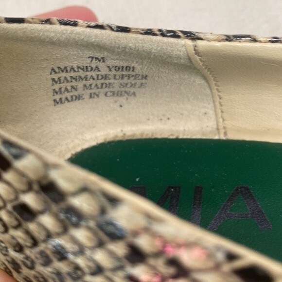 MIA flats Amanda snake shoe scale pattern fpointed toe 7 women animal sexy - Picture 6 of 8